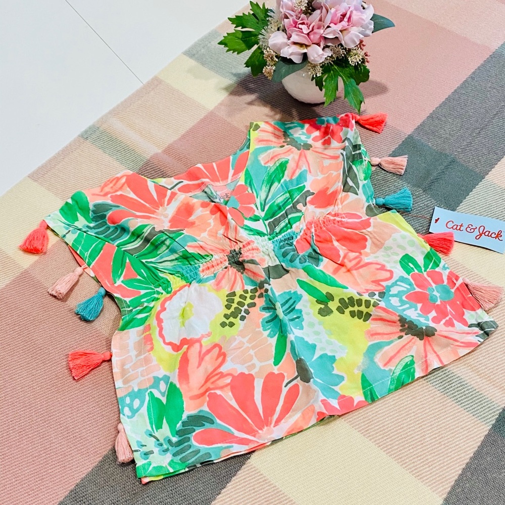 🌴 NWT Cat & Jack Boho Tassle Beach Pool Cover-up - Picture 2 of 5